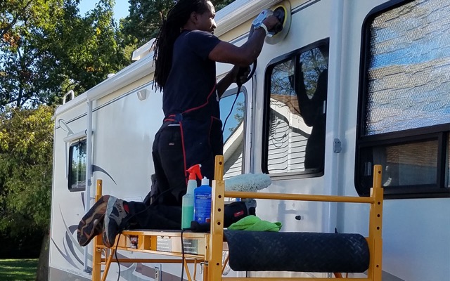 5th wheel detailing Philadelphia — oxidation removal and protection