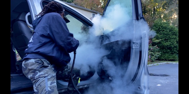 Interior car detailing South Jersey — steam and extraction