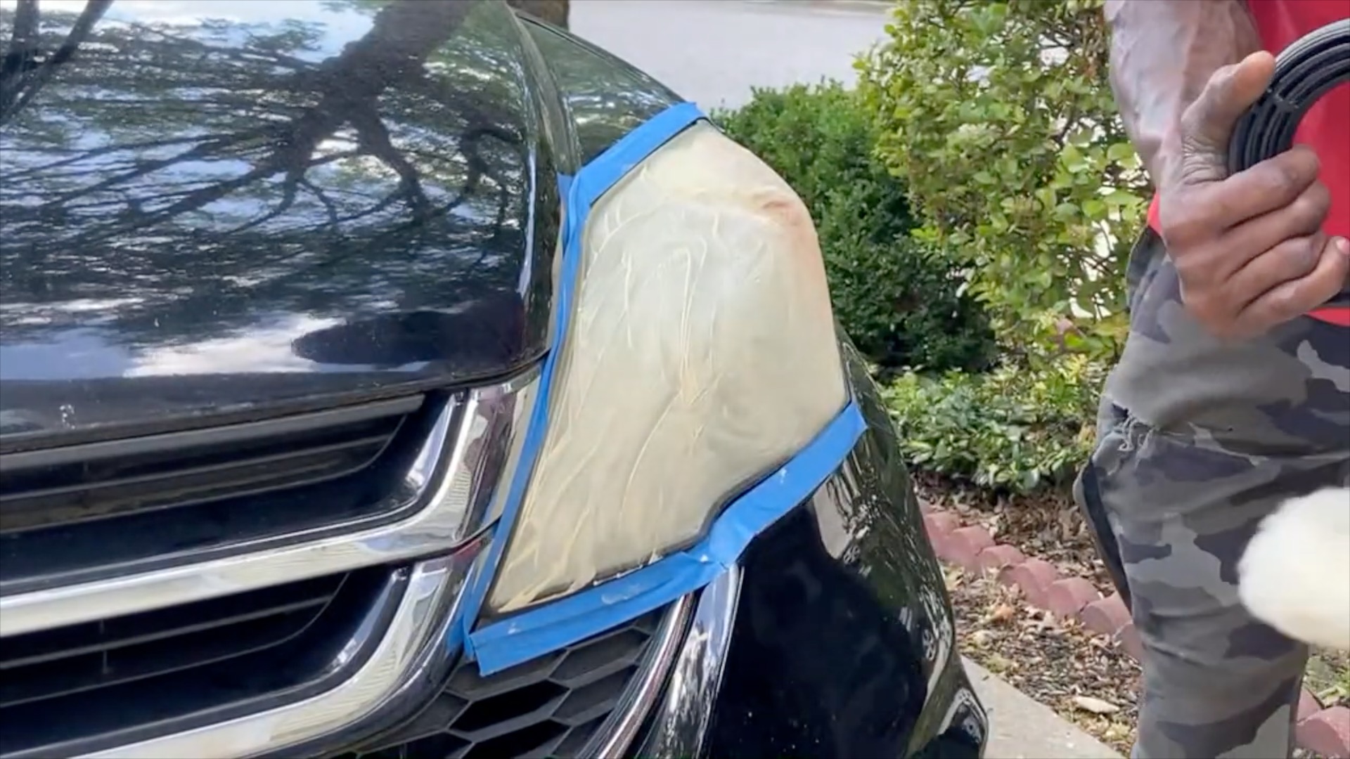 Honda before headlight restoration in Moorestown NJ