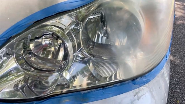 Headlight restoration before — cloudy lens