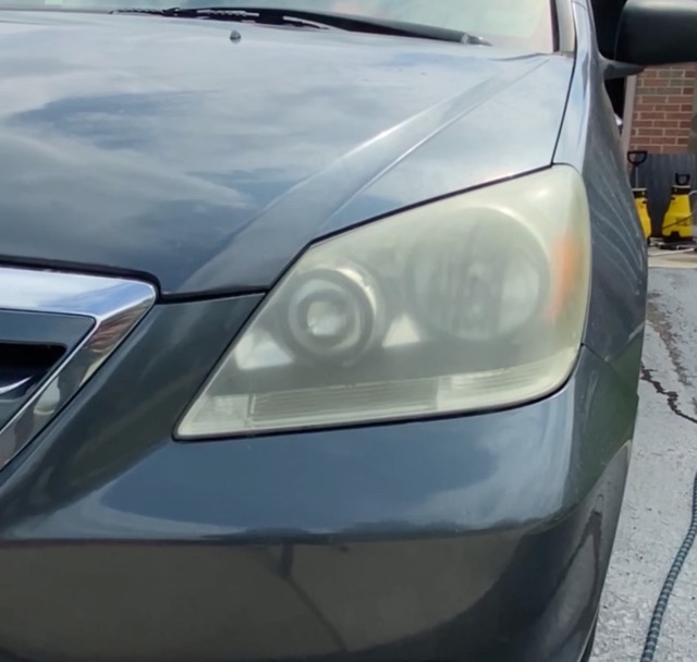 Cloudy headlight before restoration Moorestown NJ
