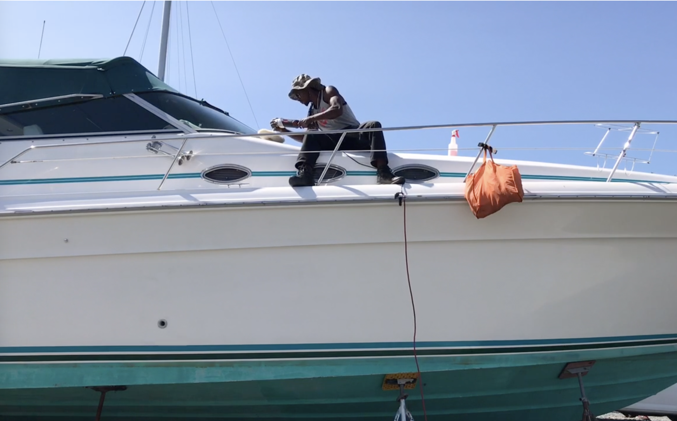 Full boat detailing and oxidation removal service