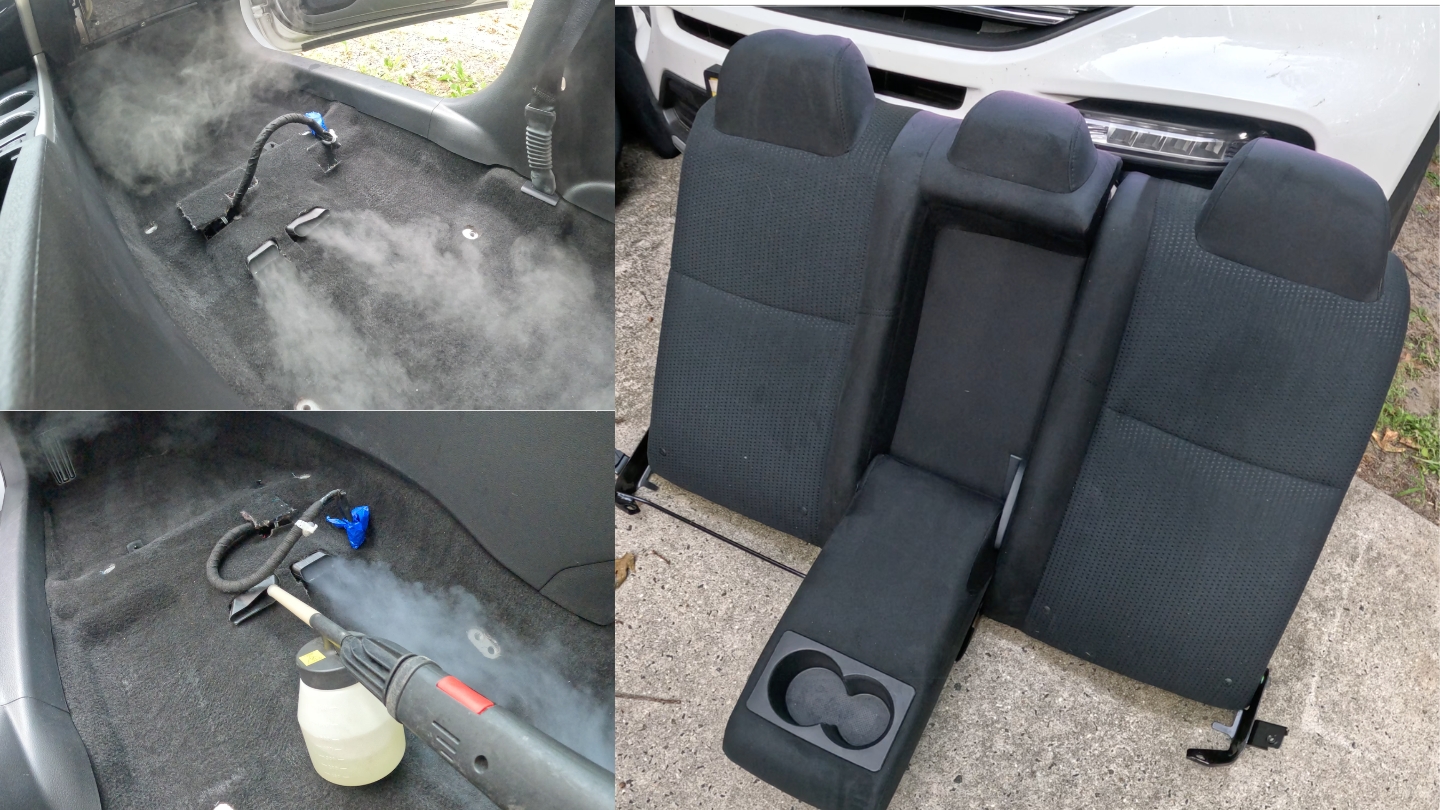 Vehicle interior after complete mold remediation and interior restoration