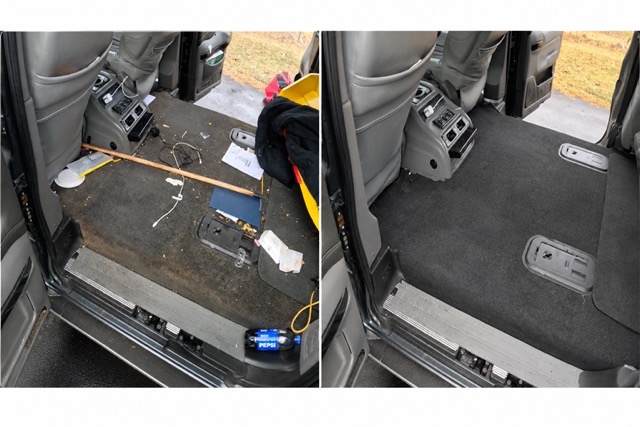 Deep carpet extraction before and after Cinnaminson NJ