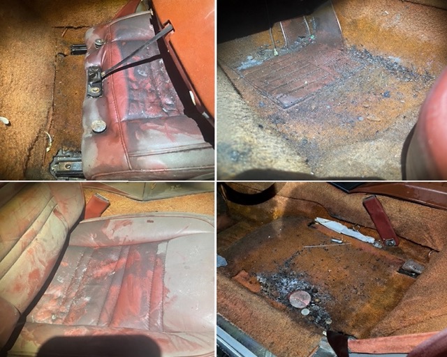 Corvette interior with heavy mold contamination before mold removal in New Jersey