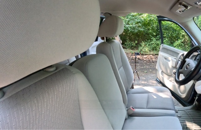 Clean front cloth seat after steam cleaning and interior restoration in Medford NJ