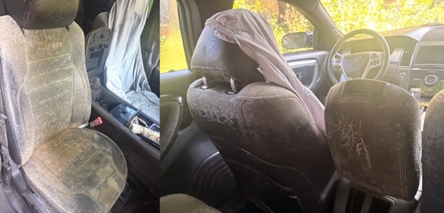 Vehicle seat affected by mold contamination during interior restoration