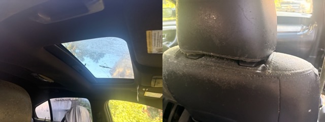 Vehicle interior mold contamination associated with a sunroof moisture problem